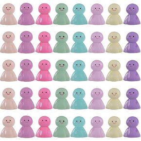 40pcs Glow in Dark Luminous Miniature Sunny Doll Figures - Luminous DIY Bonsai Decor for Fairy Garden, Dollhouse, Room, and Party Decorations