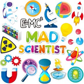 Science Bulletin Board Set 66 Cards Science Mad Scientist Decoration Bulletin Board Cutouts Decor Classroom Wall Home Decor Teacher Supplies