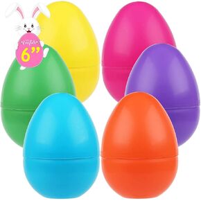 Newbea Jumbo Easter Eggs ، 18 مساءً ، ألوان كبيرة قابلة للملء في عيد الفصح 6 بوصات ، ألوان متنوعة ، بيض عيد الفصح من أجل إمدادات الحفلات ، كبيرة بما يكفي لعقد الألعاب والحلوى والحيوانات المحشوة