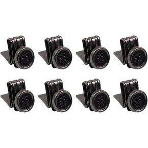 T Tulead Black Suspenders Buttons No Sew Button End Brace Clips Iron Clip on Buttons Pack of 8