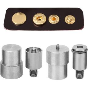 Snap Button Die 4pcs Silver Stainless Steel Hand Pressing Machine Parts Replacement Kits for Hand Press Machine, Fixing and Fastening Baby Clothes, DIY Crafts