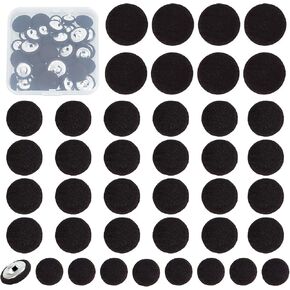 NICENEEDED 40 Pcs Tuxedo Suit Buttons, Black Fabric Covered Buttons, Vintage Coat Sewing Button Small Dress Gowns Blouses Round Button for Sewing(18mm, 15mm, 11.5mm)
