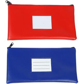 2 PCS ZIPPER BANK MONEAL أكياس الأموال النقدية توفير الأظرف النقدية القابلة لإعادة الاستخدام
