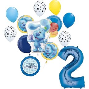 Anagram Blue's 2nd Dirthdy Corder Party Supplies Balloon Bouquet Decorations