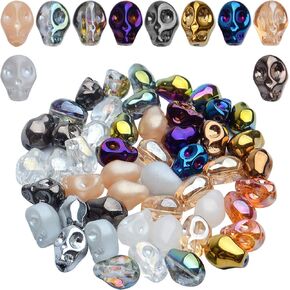 JDESUN 50PCS Multicolored Glass Bead Jewelry Making Make ، 10x8x1.5mm