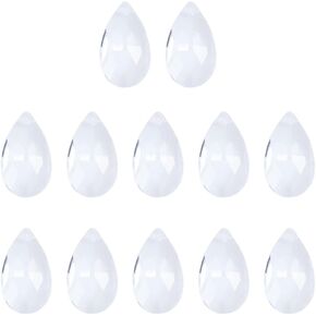 Stobok 12 قطعة شفافة كريستال الثريا المعلقات كرات الدمعة دمعة شنقا زجاج الدمعة الدمعة مصباح القطرات DIY Crystal addants للخرز للحرف الثريا ستارة الزفاف