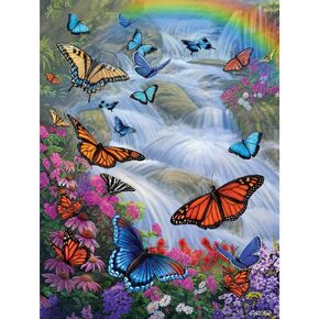 Bits and Pieces – Large 500 Piece Jigsaw Puzzle for Adults – Butterfly Paradise' - Jigsaw Puzzle by Artist Cory Carlson, Completed Puzzle Size: 18" x 24"