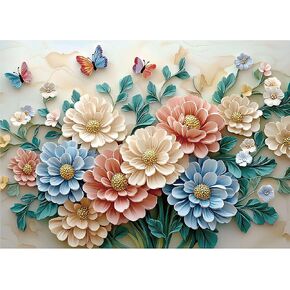 Flower Puzzles for Adults 1000 Pieces, Butterfly Jigsaw Puzzles 1000 Pieces, Vintage Flowers Plant Puzzle - Whimsical Garden