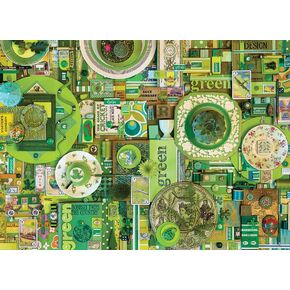 Cobble Hill 1000 Piece Puzzle - مجموعة قوس قزح: ملصق عينة أخضر - عينة