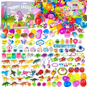 Springflower 200 pcs بيض عيد الفصح مع لعبة عيد الفصح من أجل Easter Egg Hunt ، تفضل حفلات عيد الفصح للأطفال ، وسلة عيد الفصح ، مستلزمات جائزة عيد الفصح ، البيض المملوءة لأنشطة عيد الفصح