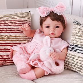 Babeside LifeLike Reborn Baby Baby Dolls Girl Megan - 17 بوصة واقعية جديدة للطفل دمية ناعمة للحياة الحقيقية دمى الطفل مع الزي والملحقات هدية للأطفال الذين تتراوح أعمارهم بين 3+
