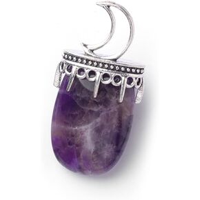 LHJ 7 PCS Healing Crystal Pointed Gemstone Pendants Moon Moon Crown Design stonm