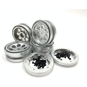 1.9inch 1.9" Chorme Platic Bead Locks Off Road Rims/Wheels fits 1/10 1/12 FMS rochobby crossrc jt4 jt6 sr4 sg4 Emo mc6 mc8 tf2 hliux 99s d99 mn Model D90 4wd Truck Tamiya cco1 cw01 cc02 f150 f350