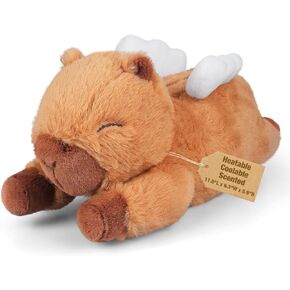Angel Capybara Coolable & Microwavable محشو بالحيوانات لتخفيف آلام التشنج ، ووسادة التسخين المهدئة حيوانات محشوة ، وأقحشة كابيبا مرجحة للبالغين والأطفال