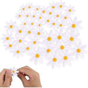 40pcs ديزي زهرة الحديد على بقع ، بقع تطريز لطيف ديزي خياطة زينة زينة مع 4 أحجام زهرة DIY زينة مطرزة زينة لأكياس الملابس قبعات جينز جينز النساء