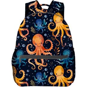 Vibrant Octopus Backpack, Travel School Laptop Polyester Colorful Octopus Backpacks for Women Kids, Work Sports Back Pack Casual Daypack, Lightweight Rucksack Gifts for Gym Camping Hiking