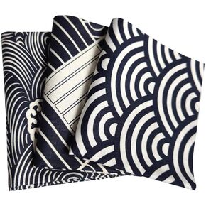 3 PCS Sea Wave Cotton Fructs Quarters - Prect Cut Fabric 18x22 Inch للخياطة واللحف والمشاريع الحرفية