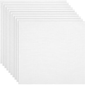 10 Pcs Embroidery Fabric Squares, Pre-Cut White Natural Cotton Embroidery Cloth Fabric, Cross Stitch Fabrics, Embroiderys Material Fabrics Classic Aida Cloth for Embroiderys Garment Craft, 7.9 Inch