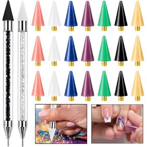Zynery 2 PCS Wax Pen مع 21 PCS Presection Tips ، Pains Paints Abs No Wax اللازمة للحرف DIY ، خياطة ، فن الأظافر