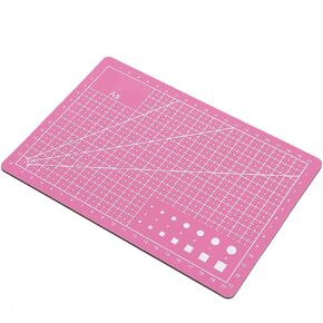 Clear Cutting Mat Sewing Self Healing Sewing Mat Pad A5 Mini Metric Cutting Mats for Crafts Cutting Board for DIY Handmade Quilting Sewing and Arts & Crafts Projects Tool (Pink)