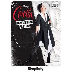Simplicity UR10980H5 Disney's Cruella Misses' Unitard and Coat Costume Sewing Pattern for Cosplay and Halloween, Design Code R10980, Sizes 6-14, 100% Paper