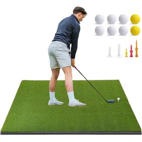 Thickening Golf Hitting Mats Premium Impact Golf Practice Mat with Dual Grass Turf Golf Training Aid for Backyard Driving Chipping Indoor Outdoor Swing Gifts for Men/Boys