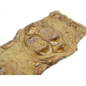 Pelgio الأصلي التمساح التمساح قرن قرن حزام الجلد إخفاء Pelt Tan Brown (5.0 "× 42")