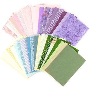 VIVIQUEN 50Pcs Handmade Scrapbook Paper Craft Paper Morandi A6 sheet Mesh Fabric Mulberry Special Paper Mix for Scrapbooking Junk Journal Journaling Supplies DIY Materials(Vintage)