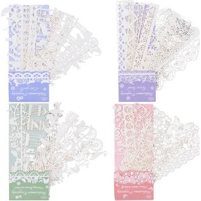 40 PCS 4 Styles Openwork Lace Scrapbook Strip Paper Paper Paper Supplies Supplies Supplies Mounds For Diy Journals Art Collage Frames