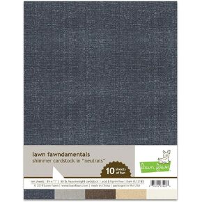 Lawn Fawn Shimmer Cardstock, Neutrals, Pack of 10 Sheets, 8.5'x11", 5 Colors (LF2183)
