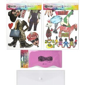Dyan Reaveley's Dylusion - Dylusions Collage Sheets - Set 3 ، Set 4 ، Cutting Mat and Envelope - 4 steam