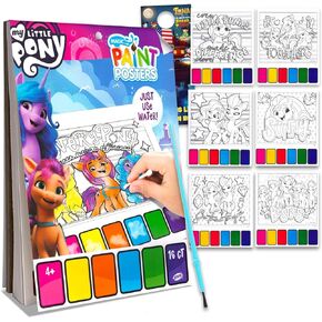 My Little Pony Paint with Water for Kids ، الأطفال الصغار الذين تتراوح أعمارهم بين 3+ - حزمة مع 16 صفحة كاريكاتير كاريكاتير كاريكاتير لتلوين المياه الخالية من الفوضى للأعمار 3 4 5 6 7 8 وأكثر | MLP NO-MESS الفنون والحرف