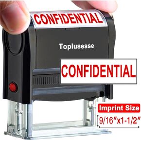 Confidential Stamp Self Inking Rubber Self Inking Confidential Stamp Office Supplies- Red Ink