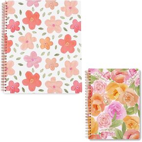 Mill Mill & Co Cute Bare Bare Bare مع غلاف متين و 160 صفحة مبطن في حزمة الأزهار الجريئة مع دفتر ملاحظات حلزوني صغير مع غلاف متين و 160 صفحة مبطنة ، Posey الكامل
