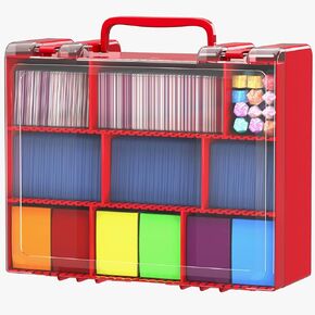 FULLCASE Trading Card Storage, 2400+ Sports Cards Game Deck Box Holder Organizer for Panini for PM TCG for C.A.H for Yoto 3"X4" Hard Sleeves Protectors (Case Only) (Black)