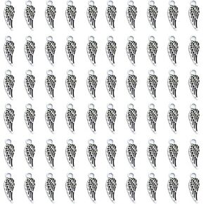 أحاديى 100pcs 3/4 بوصة أجنحة الملاك سحر قلادة ريش