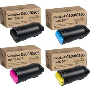 Versalink C600 C605 استبدال خرطوشة الحبر المتوافقة لـ Xerox Versalink C605 C600N 106R03896 106R03897 106R03898 106R03899. (4 حزمة)
