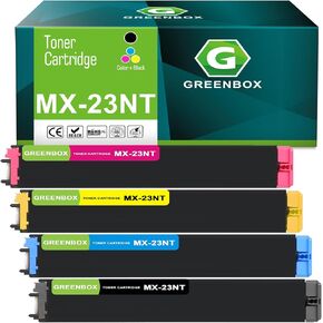 GREENBOX Compatible MX-23NT High Yield Toner Cartridge Replacement for Sharp MX-23NT MX-23NT-BA MX-23NT-CA MX-23NT-MA MX-23NT-YA for MX2314 MX1810U MX2010U MX2310U MX3111U Printer (4 Pack)