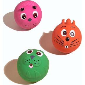 3pcs 2.4 '' Squeak Latex Puppy Toy Sets Funny Animal Sets Pet Interactive Play for Small Dog Color Norted