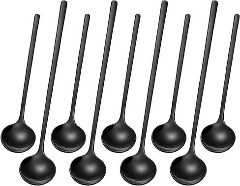 9 PCS Coffee Spoons Espresso Teaspoon, PBIEHSR Stainless Steel Tea Spoon Two Different Lengths Dessert Spoons for Stirring Drink Mixing Milkshake (Gold) in Saudi Arabia