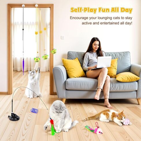 Interactive Cat Toys for Indoor Cats, Electric Cat Ball Fast Rolling in Play Mat, Motion Activated Cat Toy, Hide and Seek Cat Toy for Indoor Kitten Exercise in Saudi Arabia