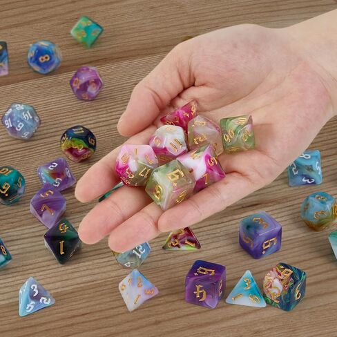 DND Dice Set,8X7 (56 Pieces) Polyhedral Dice Sets for Dungeons and Dragons DND RPG MTG Table Role Playing Games(Total 8 Velvet Dice Bags in Saudi Arabia
