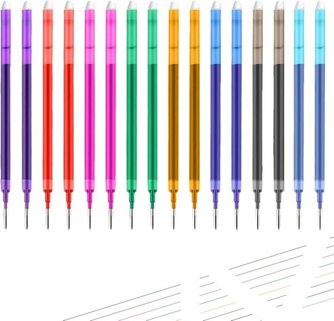 0.7 mm Erasable Gel Ink Pen Refills Compatible with Frixion Friction, 8 Colors Multicolor Retractable Fine Point Pen Refill (Blue、Black、Red、Green、Orange、Lake Blue、Purple、Rose Red) (8Color, 24) in Saudi Arabia