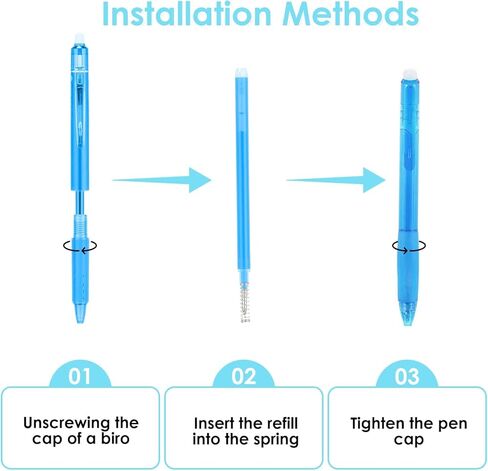 0.7 mm Erasable Gel Ink Pen Refills Compatible with Frixion Friction, 8 Colors Multicolor Retractable Fine Point Pen Refill (Blue、Black、Red、Green、Orange、Lake Blue、Purple、Rose Red) (8Color, 24) in Saudi Arabia