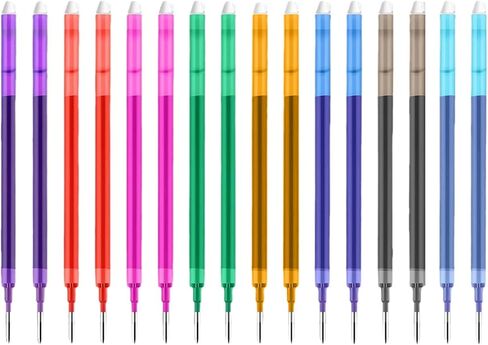 0.7 mm Erasable Gel Ink Pen Refills Compatible with Frixion Friction, 8 Colors Multicolor Retractable Fine Point Pen Refill (Blue、Black、Red、Green、Orange、Lake Blue、Purple、Rose Red) (8Color, 24) in Saudi Arabia