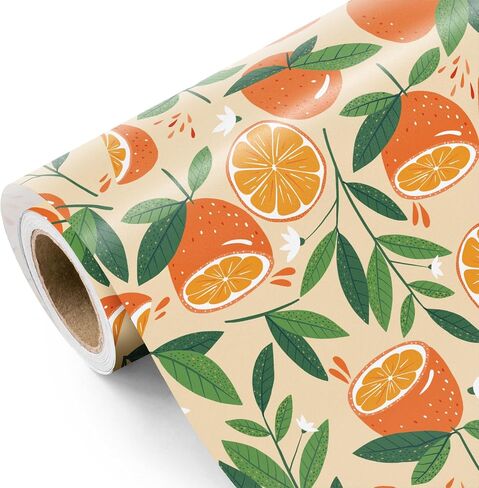 WRAPAHOLIC Strawberry Wrapping Paper Roll - Mini Roll - 17 Inch x 16.5 Feet - Sweet Strawberry Fruits Wrapping Paper for Summer, Birthday, Wedding, Bridal Shower in Saudi Arabia