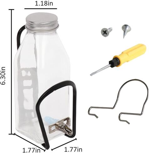 WAYUTO Small Pet Hanging Water Dispenser - Suspended Automatic Water Feeder No-Drip Pet Water Bottle for Rabbit Parrot Cat Dog Hamster Other Small Animals Alloy type in Saudi Arabia