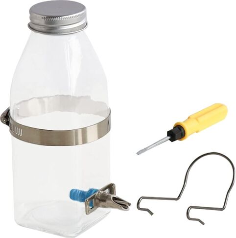 WAYUTO Small Pet Hanging Water Dispenser - Suspended Automatic Water Feeder No-Drip Pet Water Bottle for Rabbit Parrot Cat Dog Hamster Other Small Animals Alloy type in Saudi Arabia