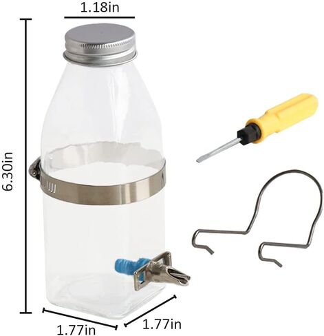 WAYUTO Small Pet Hanging Water Dispenser - Suspended Automatic Water Feeder No-Drip Pet Water Bottle for Rabbit Parrot Cat Dog Hamster Other Small Animals Alloy type in Saudi Arabia