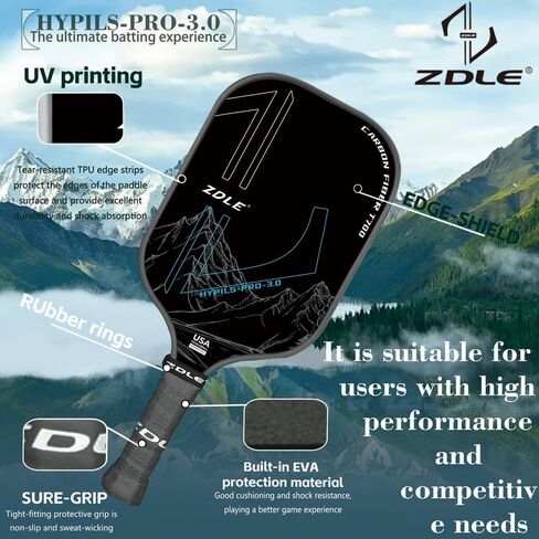 Pickleball Paddles,3KCarbon Fiber Surface, Polypropylene Honeycomb Core, Pickle Ball Raquette Set of 2, Unmatched Control in Saudi Arabia